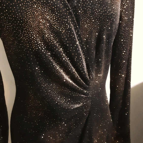 GORGEOUS Evening Dress, Blk Velvet w/Bling, sz 10 - Picture 4 of 7